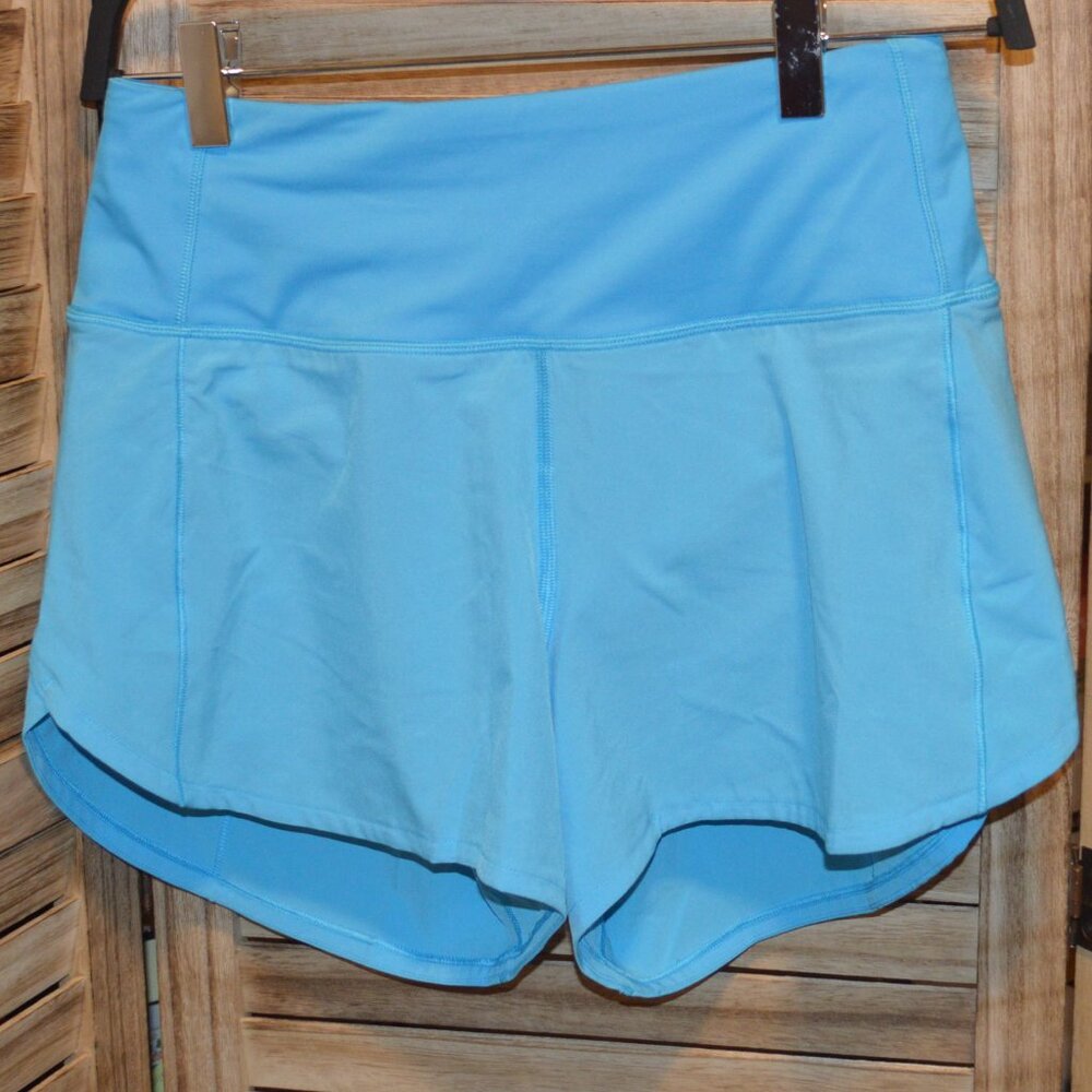 Lululemon 4 Turquoise Running Shorts w/Attached Panty